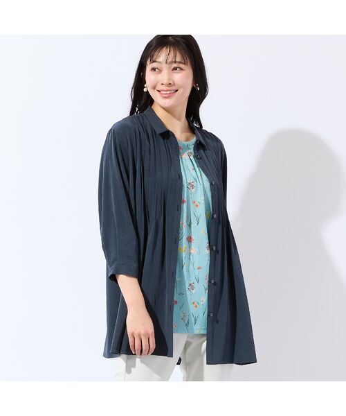 missel / ミゼール シャツ・ブラウス | 【洗える・接触冷感・L～4Lサイズ】Soalonピンタックシャツ | 詳細7