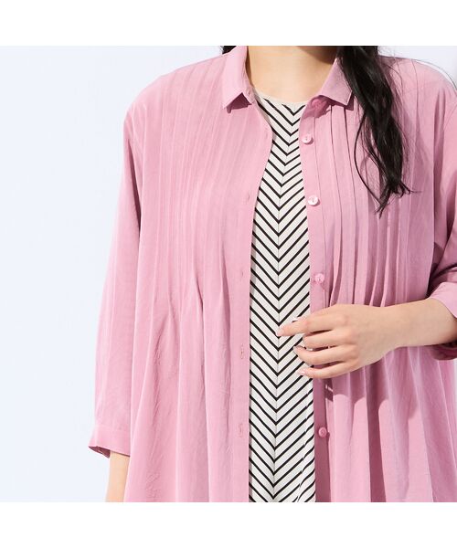 missel / ミゼール シャツ・ブラウス | 【洗える・接触冷感・L～4Lサイズ】Soalonピンタックシャツ | 詳細11