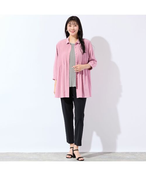 missel / ミゼール シャツ・ブラウス | 【洗える・接触冷感・L～4Lサイズ】Soalonピンタックシャツ | 詳細14