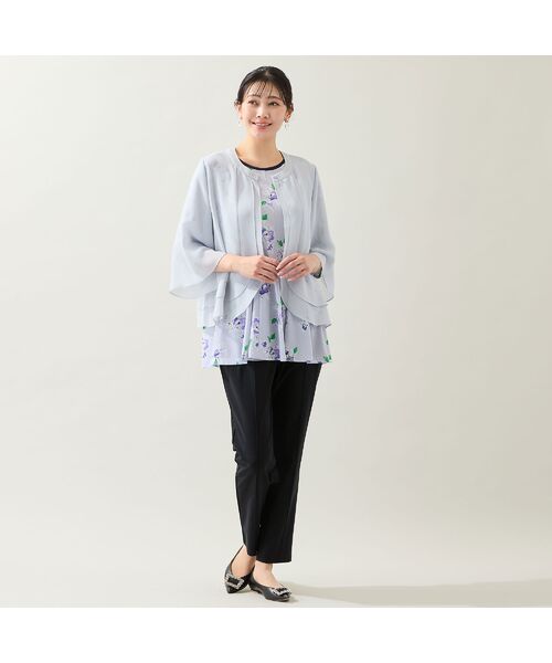 missel / ミゼール シャツ・ブラウス | 【洗える・セットアップ可・L～4Lサイズ】ジョーゼットティアードブラウス | 詳細3