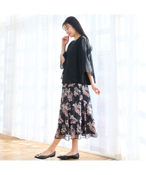 missel / ミゼール シャツ・ブラウス | 【洗える・セットアップ可・L～4Lサイズ】ジョーゼットティアードブラウス | 詳細16