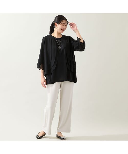 missel / ミゼール シャツ・ブラウス | 【洗える・セットアップ可・L～4Lサイズ】ジョーゼットティアードブラウス | 詳細12