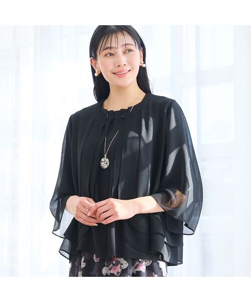 missel / ミゼール シャツ・ブラウス | 【洗える・セットアップ可・L～4Lサイズ】ジョーゼットティアードブラウス | 詳細14