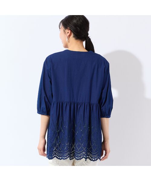 missel / ミゼール シャツ・ブラウス | 【洗える・L～3Lサイズ】デニムローン刺繍ブラウス | 詳細1