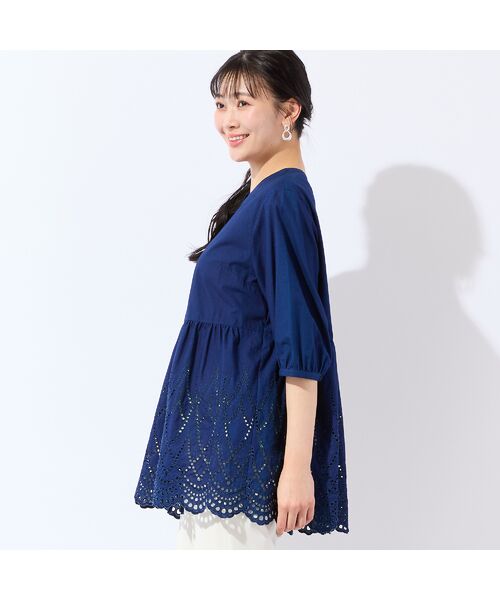 missel / ミゼール シャツ・ブラウス | 【洗える・L～3Lサイズ】デニムローン刺繍ブラウス | 詳細2