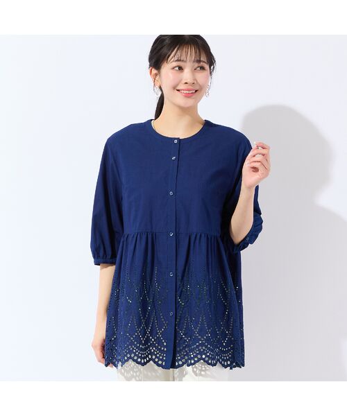 missel / ミゼール シャツ・ブラウス | 【洗える・L～3Lサイズ】デニムローン刺繍ブラウス | 詳細3