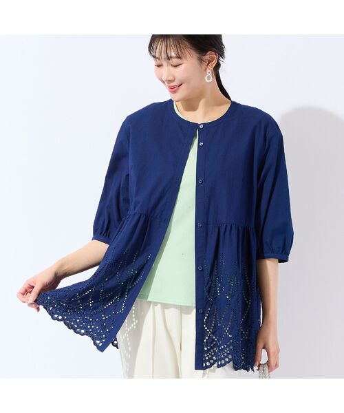 missel / ミゼール シャツ・ブラウス | 【洗える・L～3Lサイズ】デニムローン刺繍ブラウス | 詳細5