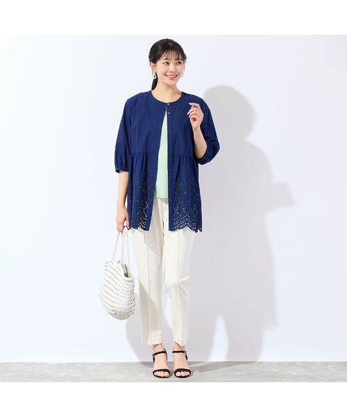 missel / ミゼール シャツ・ブラウス | 【洗える・L～3Lサイズ】デニムローン刺繍ブラウス | 詳細6