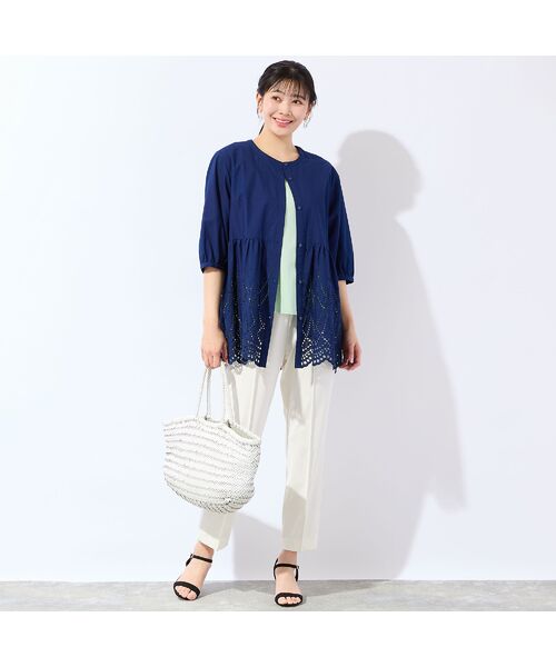 missel / ミゼール シャツ・ブラウス | 【洗える・L～3Lサイズ】デニムローン刺繍ブラウス | 詳細7