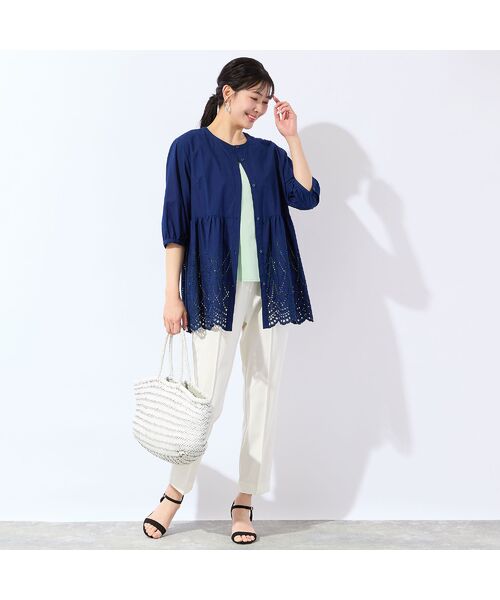 missel / ミゼール シャツ・ブラウス | 【洗える・L～3Lサイズ】デニムローン刺繍ブラウス | 詳細8