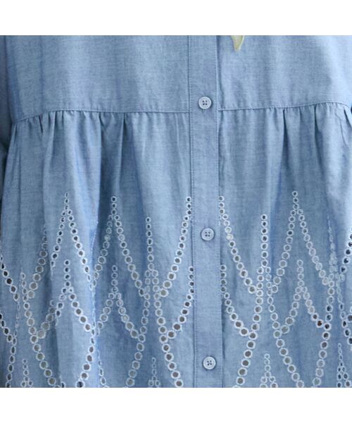 missel / ミゼール シャツ・ブラウス | 【洗える・L～3Lサイズ】デニムローン刺繍ブラウス | 詳細11