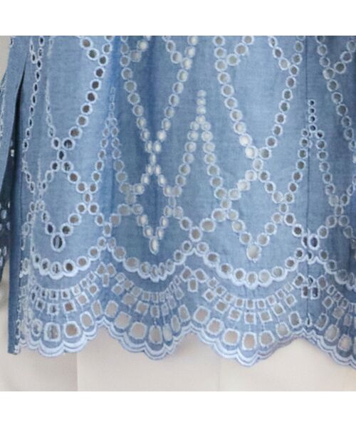 missel / ミゼール シャツ・ブラウス | 【洗える・L～3Lサイズ】デニムローン刺繍ブラウス | 詳細12