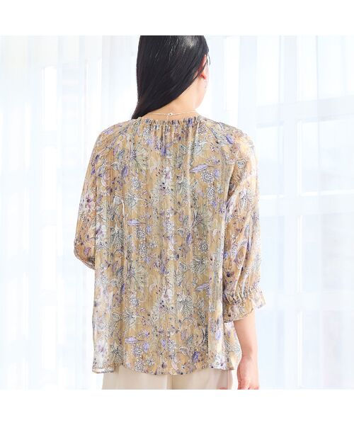 missel / ミゼール シャツ・ブラウス | 【洗える・3Lサイズあり】更紗柄ギャザーブラウス | 詳細1