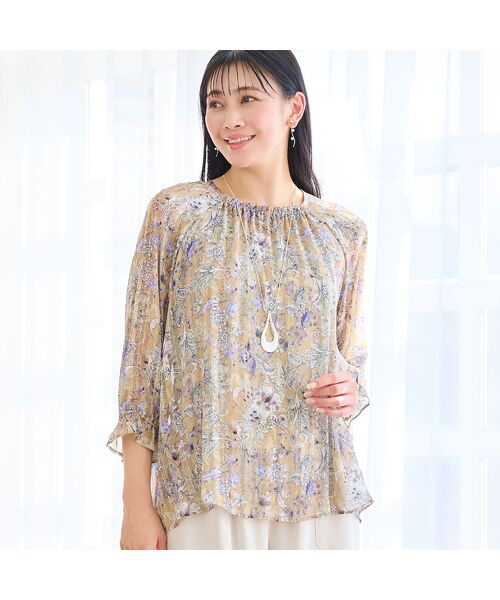 missel / ミゼール シャツ・ブラウス | 【洗える・3Lサイズあり】更紗柄ギャザーブラウス | 詳細2