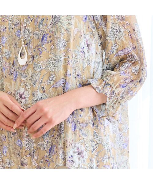 missel / ミゼール シャツ・ブラウス | 【洗える・3Lサイズあり】更紗柄ギャザーブラウス | 詳細5