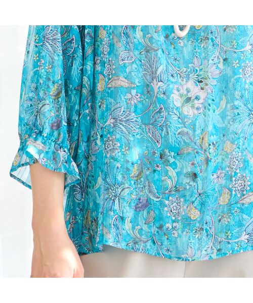 missel / ミゼール シャツ・ブラウス | 【洗える・3Lサイズあり】更紗柄ギャザーブラウス | 詳細14