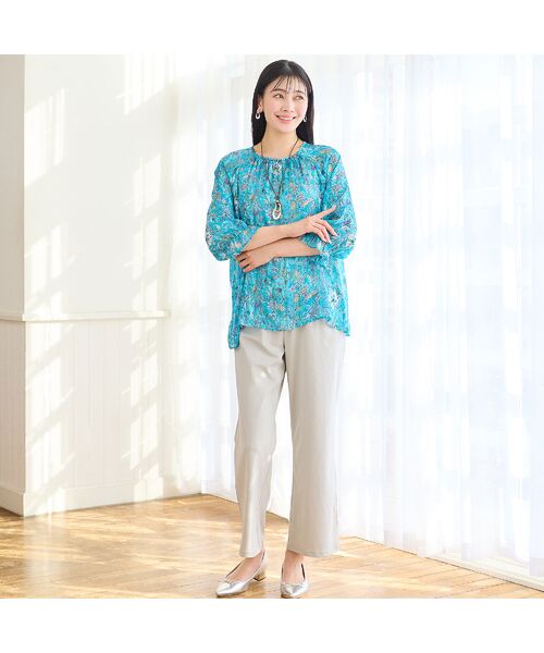 missel / ミゼール シャツ・ブラウス | 【洗える・3Lサイズあり】更紗柄ギャザーブラウス | 詳細15