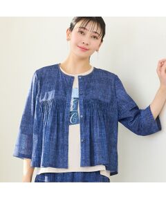 missel / ミゼール シャツ・ブラウス | 【洗える・セットアップ可・L～3Lサイズ】チュールデニムギャザーブラウス