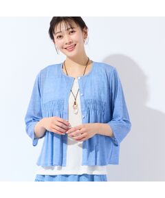 missel / ミゼール シャツ・ブラウス | 【洗える・セットアップ可・L～3Lサイズ】チュールデニムギャザーブラウス