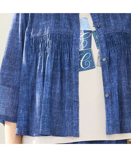 missel / ミゼール シャツ・ブラウス | 【洗える・セットアップ可・L～3Lサイズ】チュールデニムギャザーブラウス | 詳細2