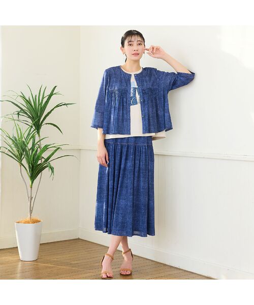 missel / ミゼール シャツ・ブラウス | 【洗える・セットアップ可・L～3Lサイズ】チュールデニムギャザーブラウス | 詳細3