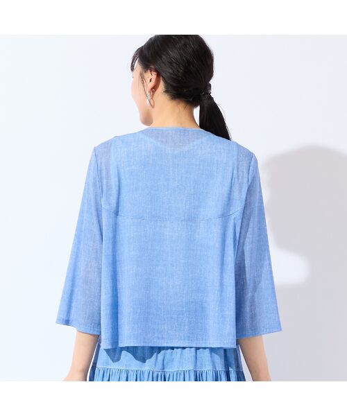missel / ミゼール シャツ・ブラウス | 【洗える・セットアップ可・L～3Lサイズ】チュールデニムギャザーブラウス | 詳細10
