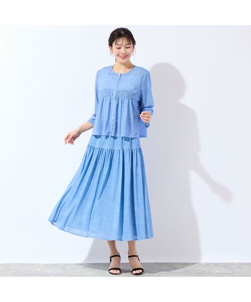 missel / ミゼール シャツ・ブラウス | 【洗える・セットアップ可・L～3Lサイズ】チュールデニムギャザーブラウス | 詳細13