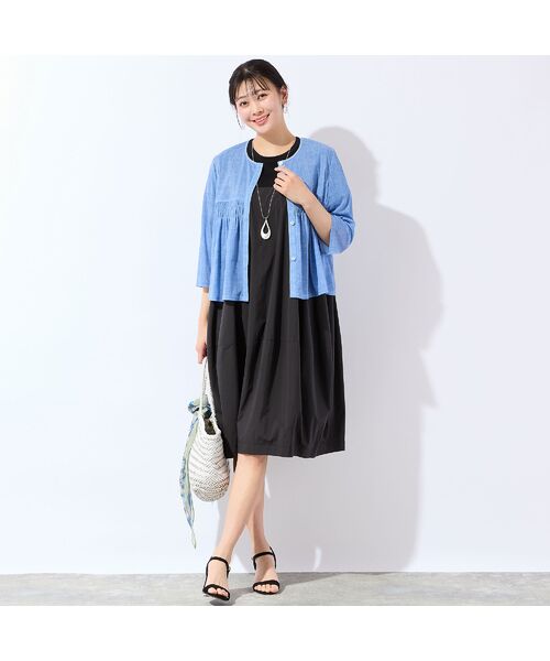 missel / ミゼール シャツ・ブラウス | 【洗える・セットアップ可・L～3Lサイズ】チュールデニムギャザーブラウス | 詳細17