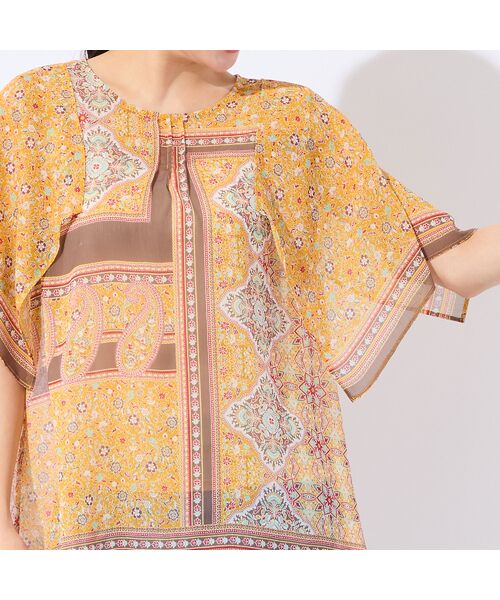 missel / ミゼール シャツ・ブラウス | 【洗える・3Lサイズあり】更紗柄ハンカチスリーブブラウス | 詳細2