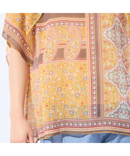 missel / ミゼール シャツ・ブラウス | 【洗える・3Lサイズあり】更紗柄ハンカチスリーブブラウス | 詳細3