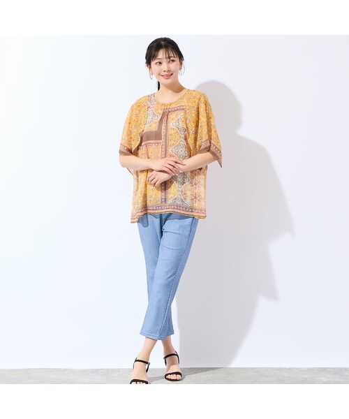 missel / ミゼール シャツ・ブラウス | 【洗える・3Lサイズあり】更紗柄ハンカチスリーブブラウス | 詳細5