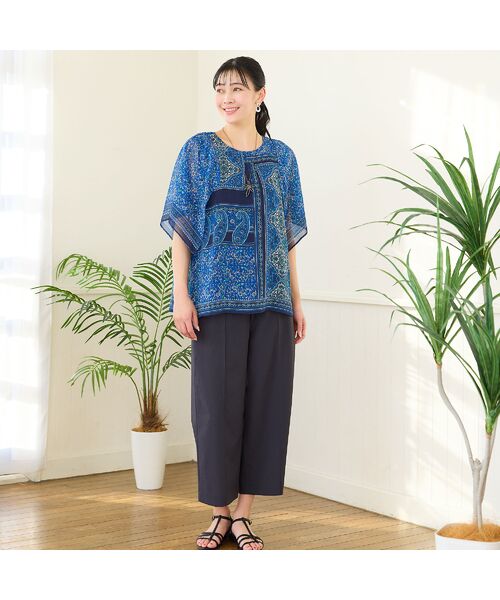 missel / ミゼール シャツ・ブラウス | 【洗える・3Lサイズあり】更紗柄ハンカチスリーブブラウス | 詳細15