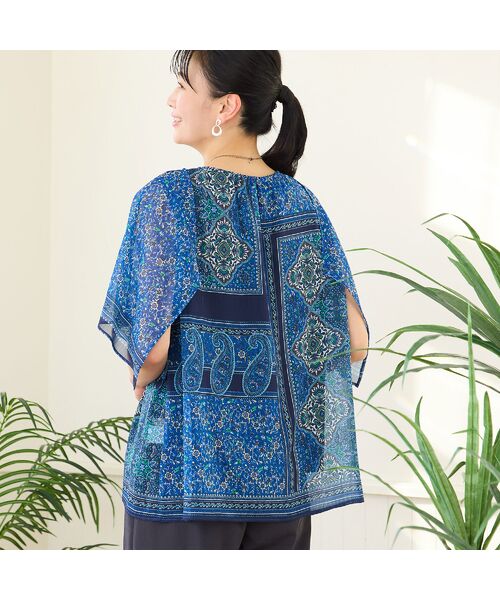 missel / ミゼール シャツ・ブラウス | 【洗える・3Lサイズあり】更紗柄ハンカチスリーブブラウス | 詳細7