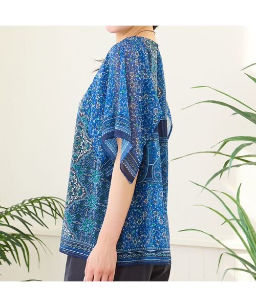 missel / ミゼール シャツ・ブラウス | 【洗える・3Lサイズあり】更紗柄ハンカチスリーブブラウス | 詳細8