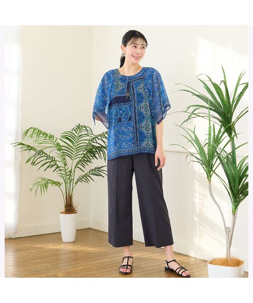 missel / ミゼール シャツ・ブラウス | 【洗える・3Lサイズあり】更紗柄ハンカチスリーブブラウス | 詳細14