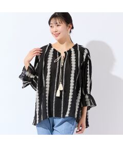 missel / ミゼール シャツ・ブラウス | 【洗える・3Lサイズあり】刺繍カフタンブラウス