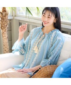 missel / ミゼール シャツ・ブラウス | 【洗える・3Lサイズあり】刺繍カフタンブラウス