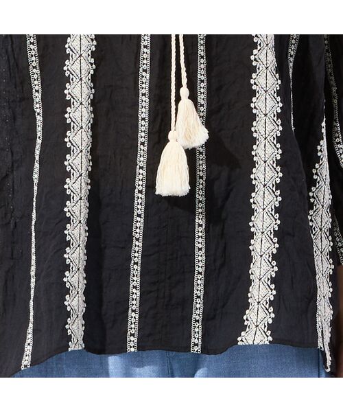 missel / ミゼール シャツ・ブラウス | 【洗える・3Lサイズあり】刺繍カフタンブラウス | 詳細3