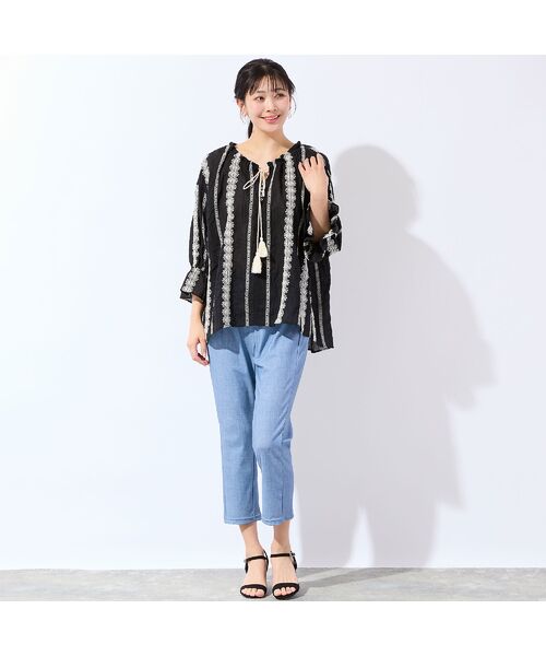 missel / ミゼール シャツ・ブラウス | 【洗える・3Lサイズあり】刺繍カフタンブラウス | 詳細5
