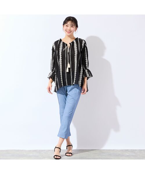 missel / ミゼール シャツ・ブラウス | 【洗える・3Lサイズあり】刺繍カフタンブラウス | 詳細6