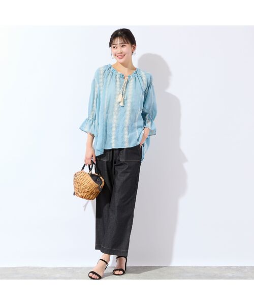 missel / ミゼール シャツ・ブラウス | 【洗える・3Lサイズあり】刺繍カフタンブラウス | 詳細17