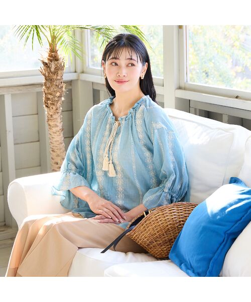 missel / ミゼール シャツ・ブラウス | 【洗える・3Lサイズあり】刺繍カフタンブラウス | 詳細9