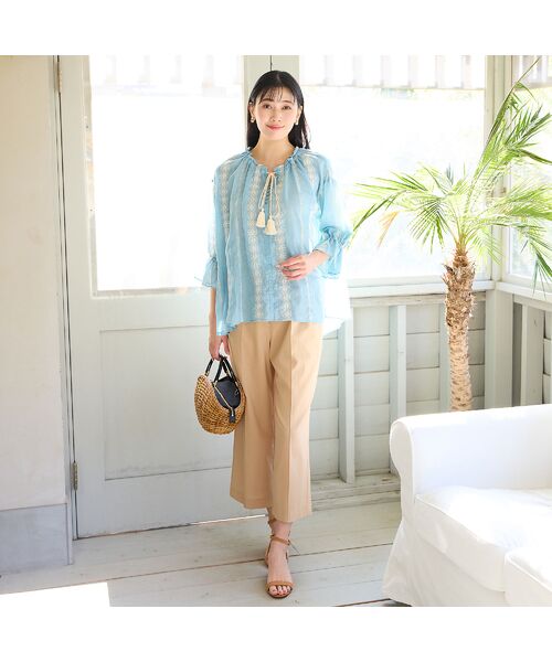 missel / ミゼール シャツ・ブラウス | 【洗える・3Lサイズあり】刺繍カフタンブラウス | 詳細12