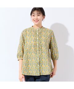 missel / ミゼール シャツ・ブラウス | 【リバティプリント・洗える・L～4Lサイズ】小花柄コットンフリルシャツ