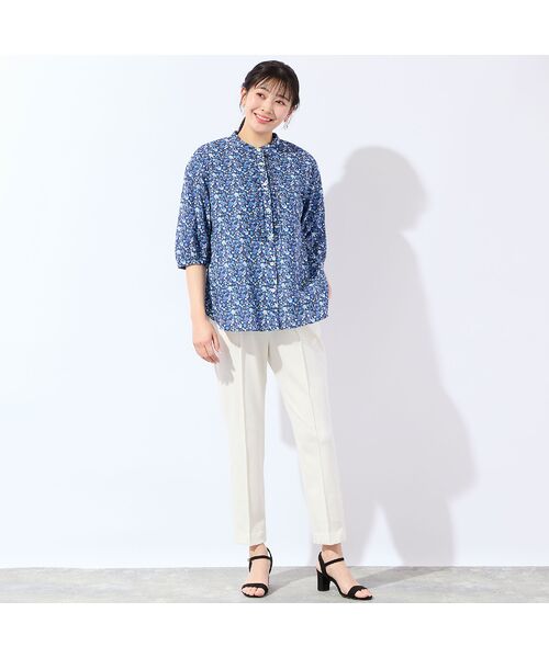 missel / ミゼール シャツ・ブラウス | 【リバティプリント・洗える・L～4Lサイズ】小花柄コットンフリルシャツ | 詳細4