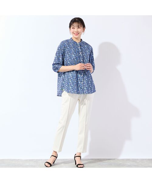 missel / ミゼール シャツ・ブラウス | 【リバティプリント・洗える・L～4Lサイズ】小花柄コットンフリルシャツ | 詳細5