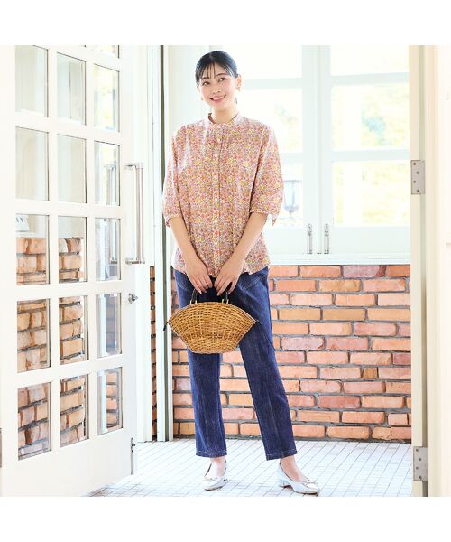 missel / ミゼール シャツ・ブラウス | 【リバティプリント・洗える・L～4Lサイズ】小花柄コットンフリルシャツ | 詳細7