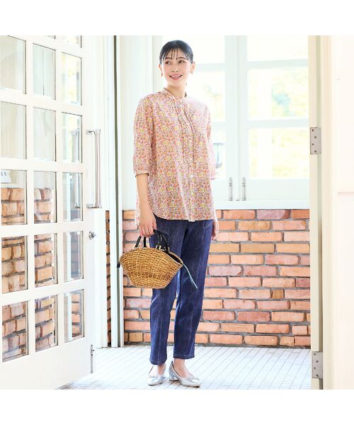 missel / ミゼール シャツ・ブラウス | 【リバティプリント・洗える・L～4Lサイズ】小花柄コットンフリルシャツ | 詳細8