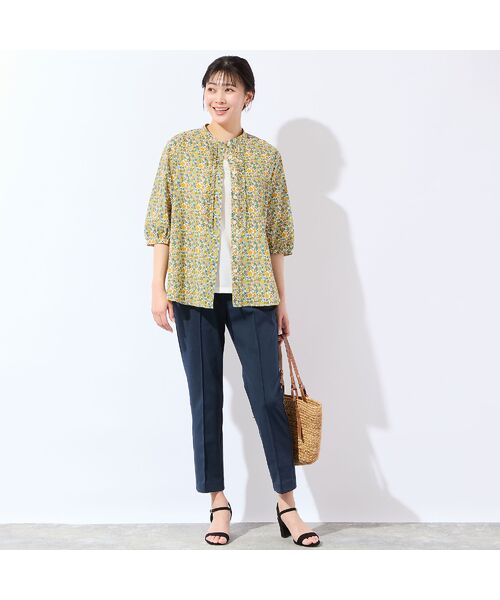 missel / ミゼール シャツ・ブラウス | 【リバティプリント・洗える・L～4Lサイズ】小花柄コットンフリルシャツ | 詳細16