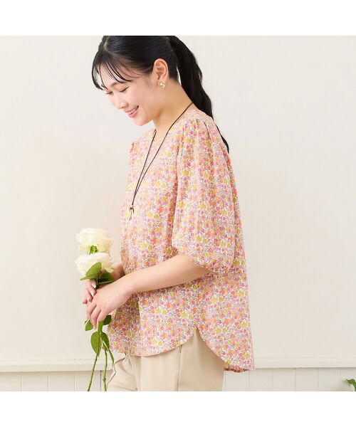 missel / ミゼール シャツ・ブラウス | 【リバティプリント・洗える・L～4Lサイズ】小花柄コットンブラウス | 詳細6